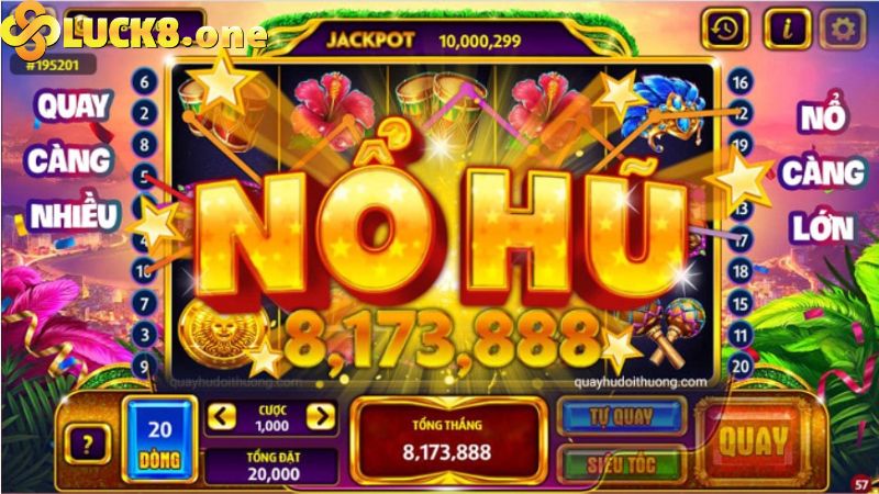 Game nổ hũ rút tiền mặt Luck8 với giao diện siêu ấn tượng