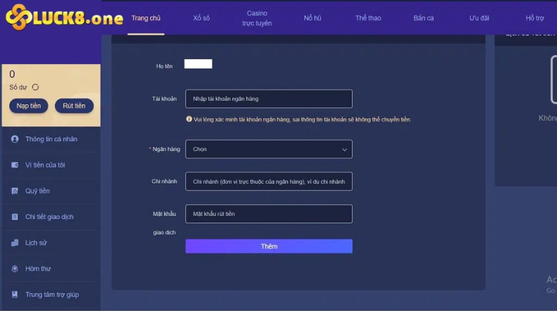 Rút tiền Luck 8 đơn giản và chính xác nhất