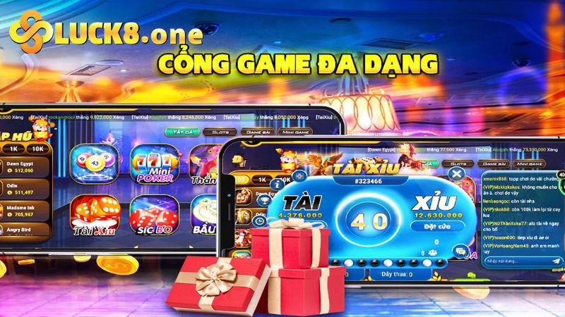 Cổng game trực tuyến đa dạng và phong phú trên app game bài Luck8